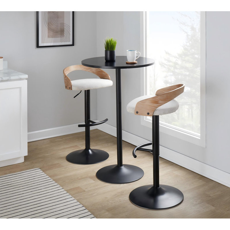 1 tabouret de bar réglable, Black
