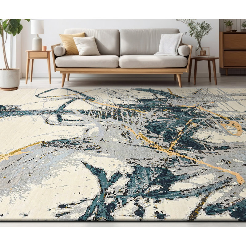 CASKJC726IVTB Abstract Area Rug, Rectangle 9' x 12'