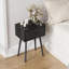 Ensemble de 2 tables de chevet noires, petite table de chevet avec tiroir en tissu