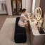 Lit de jour 70 po de large rembourré avec capitonnage Channel - Chaise et tabouret en chenille pour la chambre à coucher ou le salon-660517492