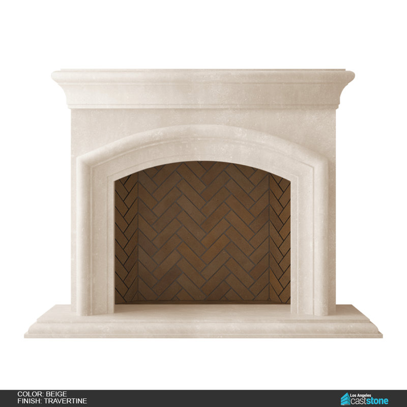 Vira Fireplace Surround, Travertine/Beige