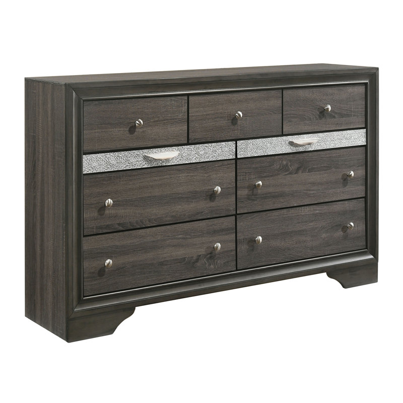 Commode 9 tiroirs Jubi, gris