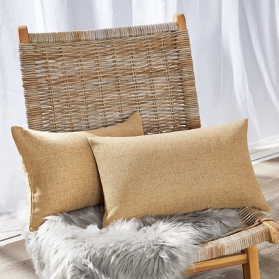 Kateryna Honey Gold Rectangular Throw Cushion Cover