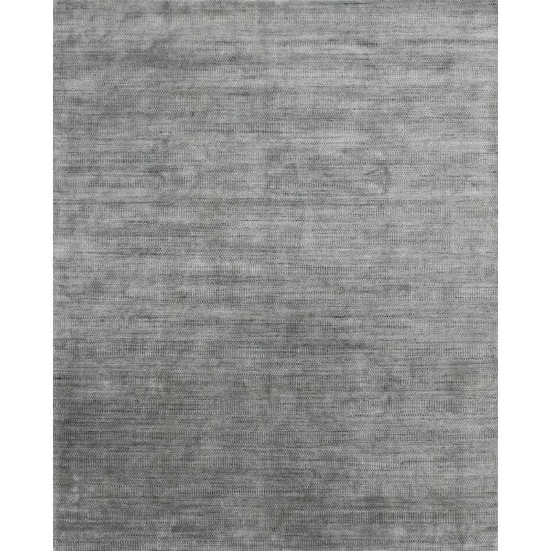 Tapis décoratif gris noué à la main ELLIOT, Rectangle 5 pi 6 po x 8 pi 6 po