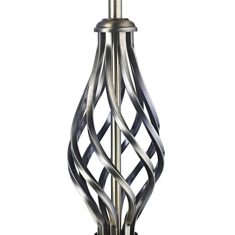 Traditional Table Lamp Base with Twist Stem Design and Inline Switch, Antique Brass
