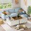 Repose-pieds moderne avec rangement en similicuir