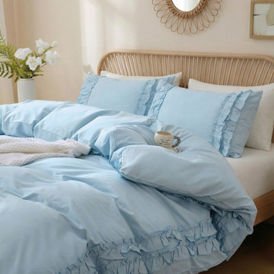 Ensemble de housse de couette 100% coton pour très grand lit, ensemble de literie à fines rayures brunes avec 2 taies d'oreiller, housse d'édredon douce et respirante, ensemble de literie en coton naturel pour chambre à coucher confortable
