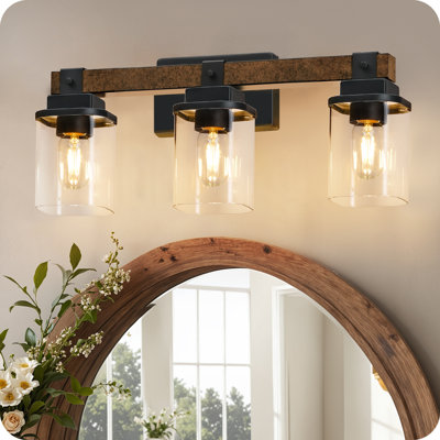 3-light Dimmable Farmhouse Vanity Light