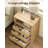 Fluted Night Stand With LED Light & Charging Station, Nightstand With 3 Storage Drawers, 23” Wide Top, Modern Farmhouse Bedside Table For Bedroom, Living Room, Closet-545230522-543855518