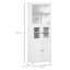 Buffet compact compact autoportant de 63 pouces avec huche, garde-manger à 4 portes et tablettes réglables pour des solutions de rangement polyvalentes