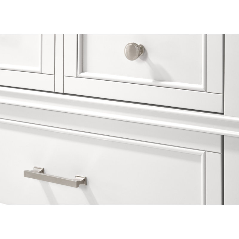 Commode 5 tiroirs, commode moderne, Blanc