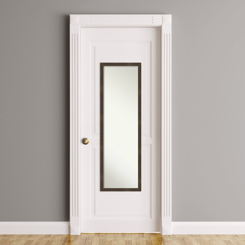 Jimcy Solid Wood Rectangle Wall Mirror, Chocolate
