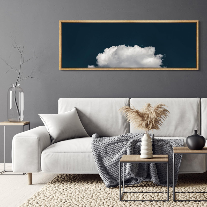 «Clouds Minimalist Single Cloud», reproduction sur toile, H 20 po x l 60 po, Naturel