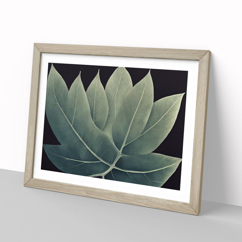 Adventurous Leaf - Single Picture Frame Painting, Oak Framed, 34cm H x 46cm W x 2cm D