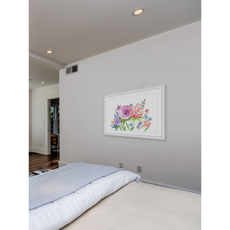 « pastels bouquet »-cadre photo imprimé sur papier, H 12 po x l 18 po x P 1,5 po, Cadre blanc
