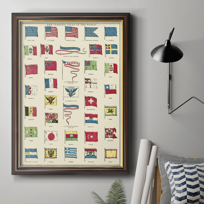 «Flags Of All Nation I», toile encadrée de qualité supérieure, prête à être accrochée, H 36 po x l 24 po x P 2,5 po