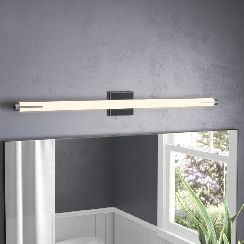 Tubo Slim Dimmable LED Bath Bar, Polished Chrome, Drum