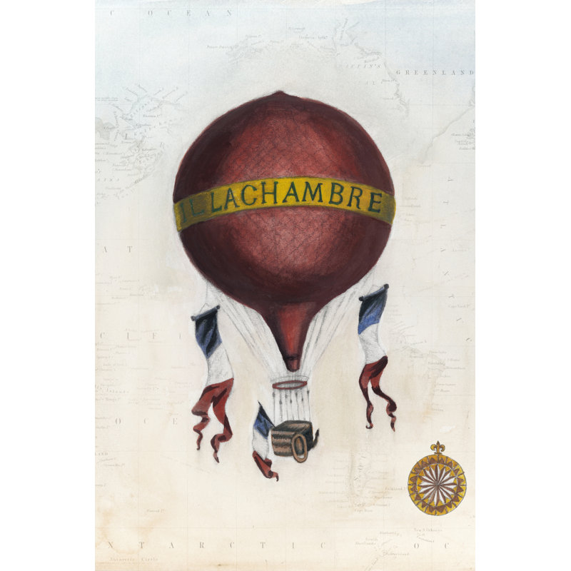 Vintage Hot Air Balloons III by Naomi McCavitt - 1 Piece Wrapped Canvas Painting, 46cm H x 30cm W