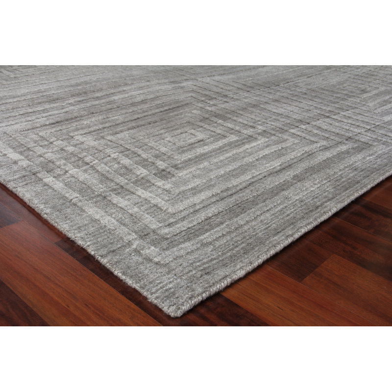 Castelli Geometric Area Rug in Light Silver, Gray, Rectangle 9' x 12'