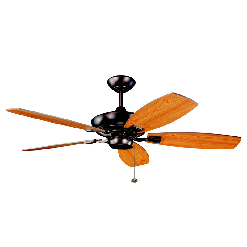 Ventilateur de plafond Kichler Canfield, Bronze huilé avec pales en noyer et en cerisier