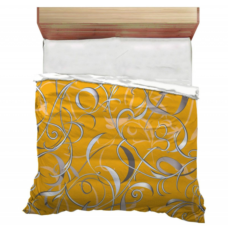 Plain Weave Muslin Floral swirls Bedding Artwork Comforter Elegant curls_12452, King Comforter