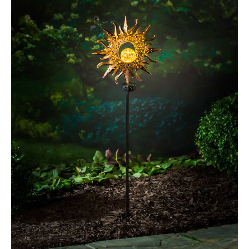 Piquet de jardin solaire Hyler avec boule de verre craquelé