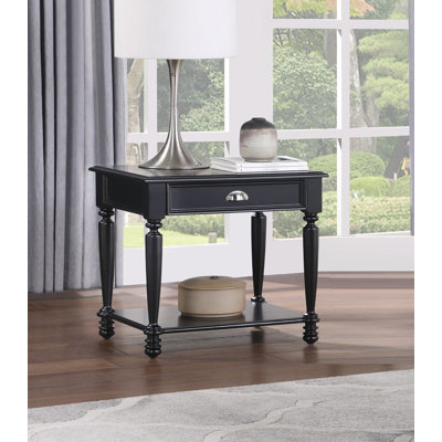 Table d'appoint Classic Design avec tiroir et tablette inférieure