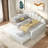 Upholstery Velvet Daybed Frame With Shall Shaped Backrest And Trundle-484425291