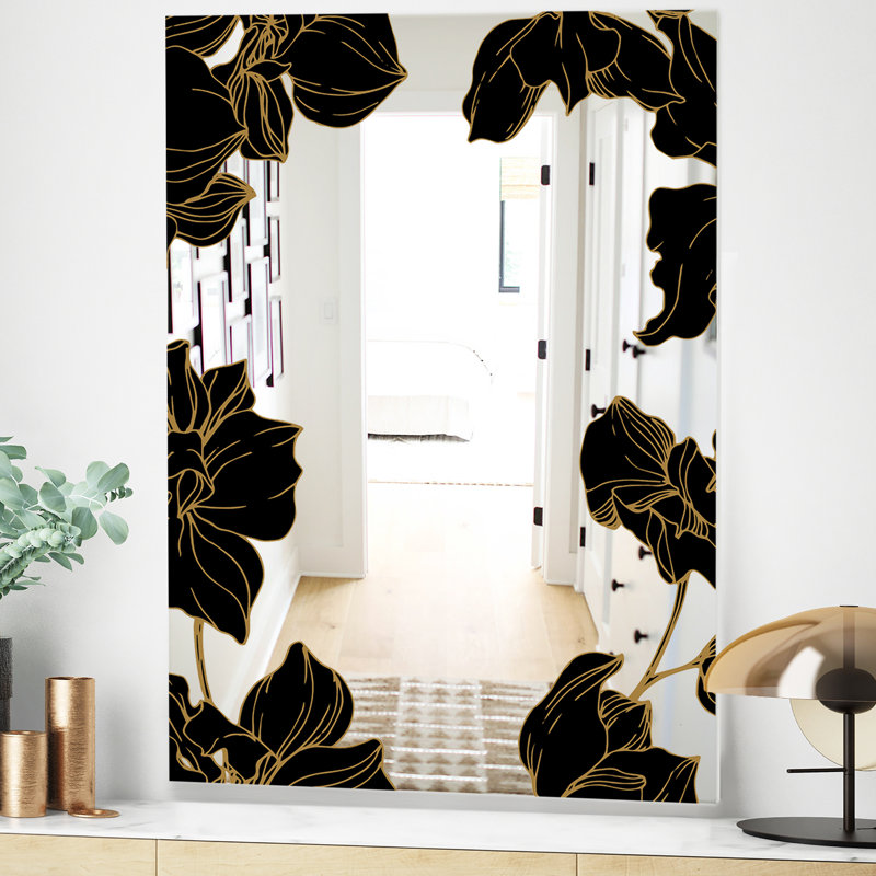 Miroir de salle de bain Botanical Obsidian, H 24 po x l 32 po