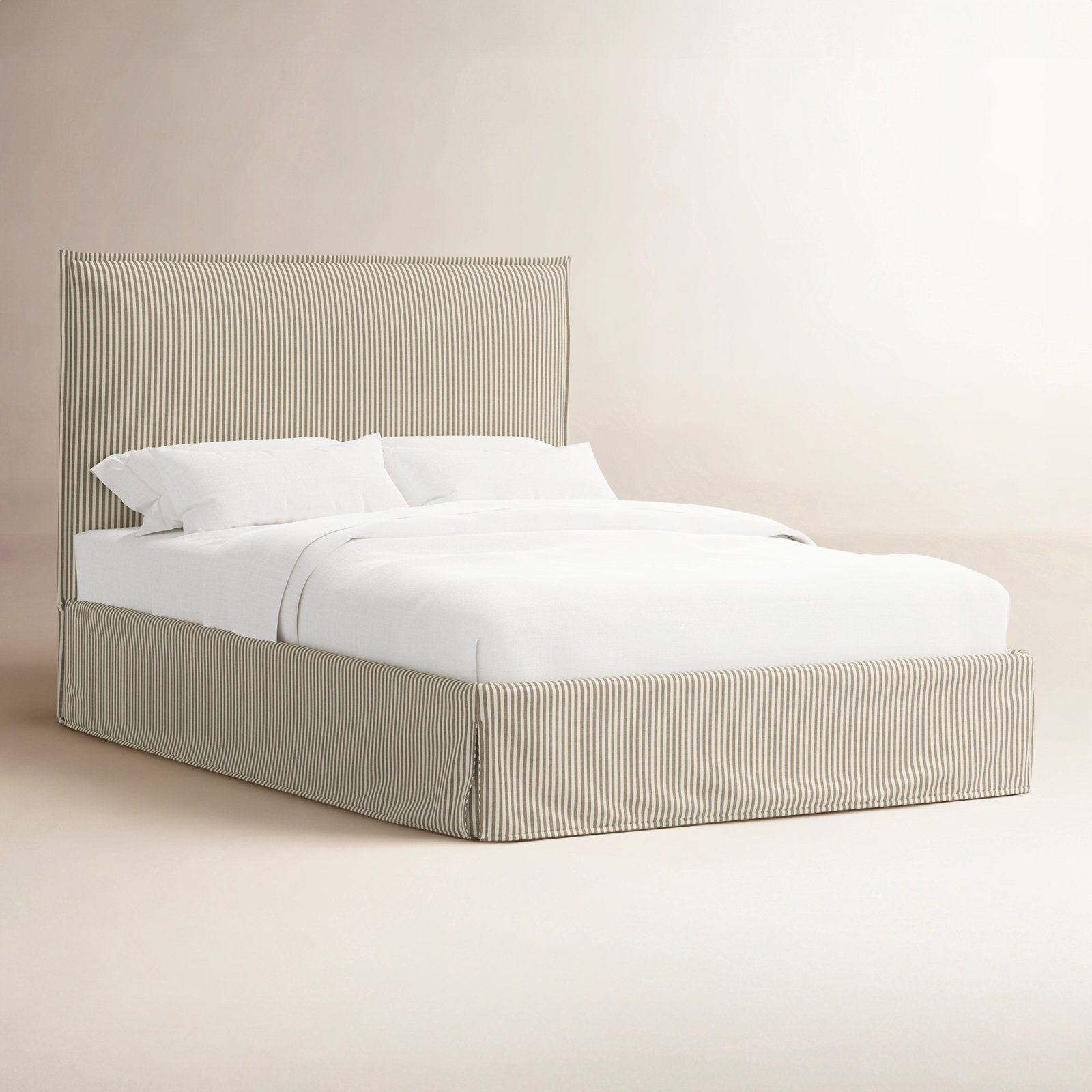 Stoffer Home x Cloth and Co. Maura Bed, King, Jane Stripe Burlap