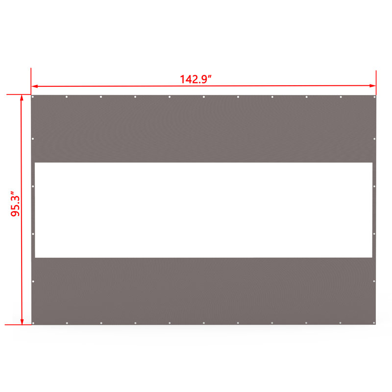 Paroi latérale en plastique polyéthylène à persiennes Domi, Gris, H 95 po x l 142,9 po x P 1 po