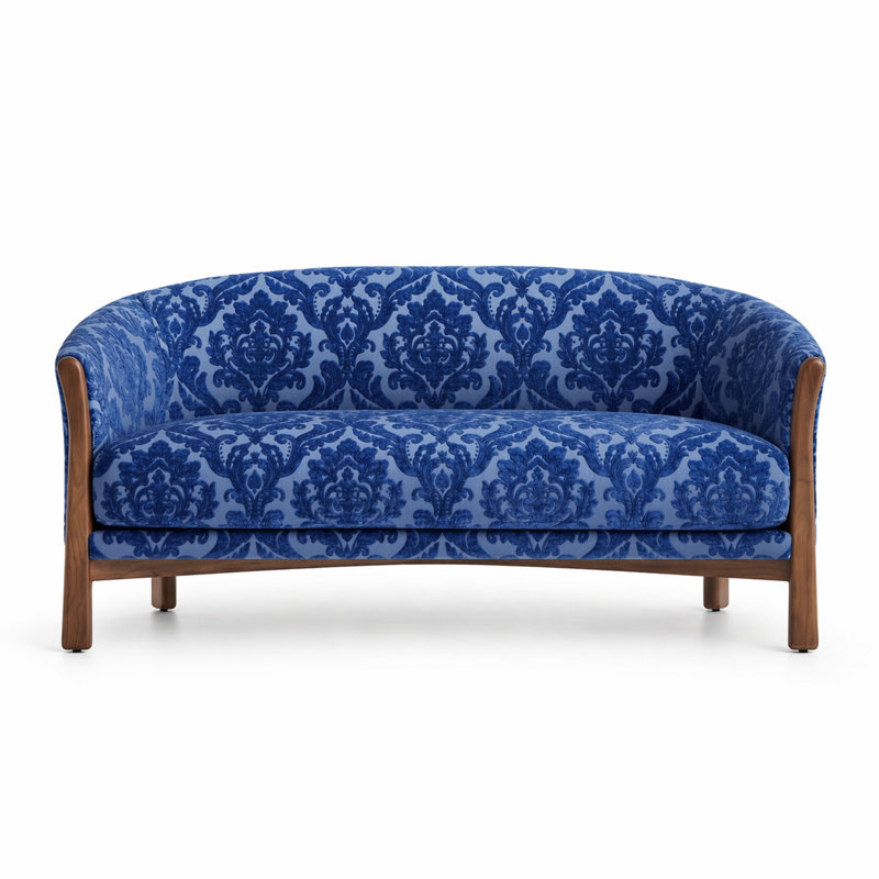 Damask Two Tone Velvet | Neiman Fabric, Sapphire