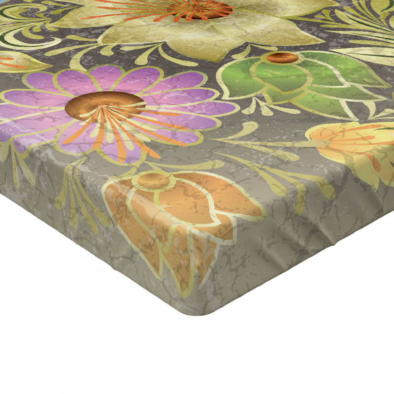 Microfiber Floral Fitted Sheet, Full Fitted Sheet