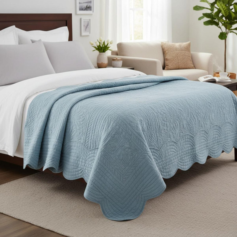 Ensemble d'édredon imprimé 7 pièces avec jeté en jeté de coton taupe / rosé / grand