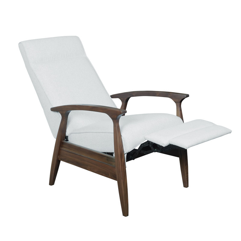 Fauteuil inclinable rembourré Piedmont, Beige, Bois de noyer