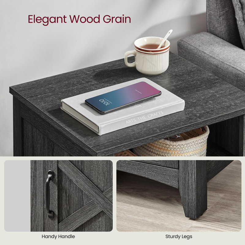 Table de chevet Farmhouse, Gris anthracite