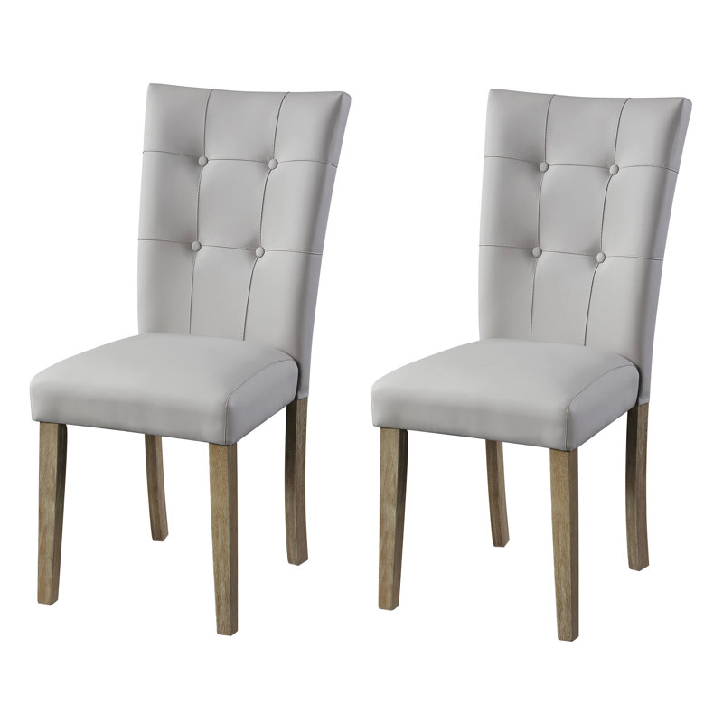Chaise parsons capitonnée Mikkel en gris