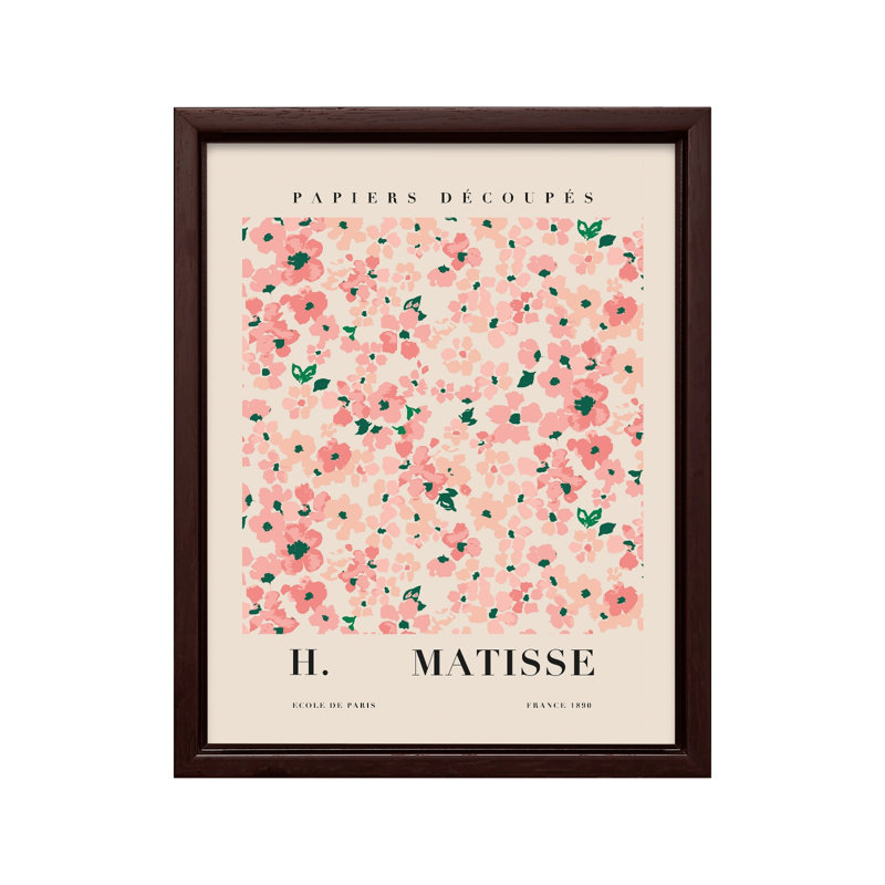 Affiche Henri Matisse, H 08 po x l 10 po, Canevas, Encadrement brun