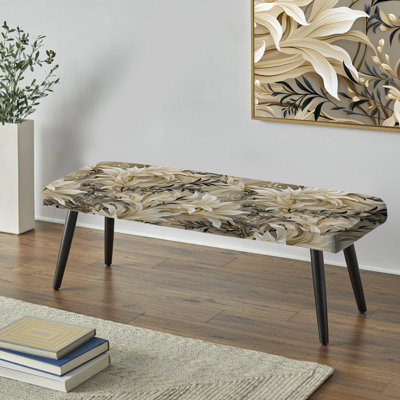 Banc rembourré floral noir Truong