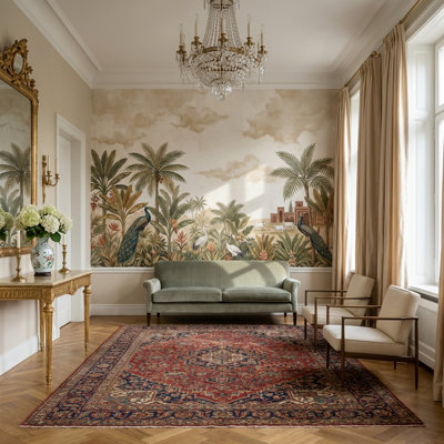 Tropical Wallpaper Vintage Peacock Wall Mural