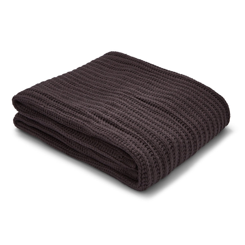 Chunky Knit Throw, Charcoal