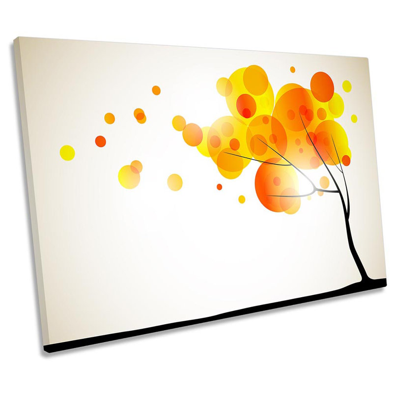 Abstract Tree Design Orange - Wrapped Canvas Print, 50.8cm H x 76.2cm W x 2cm D