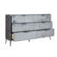 Commode large 58 po Moko, 6 tiroirs rembourrés, noir, doré-275126992