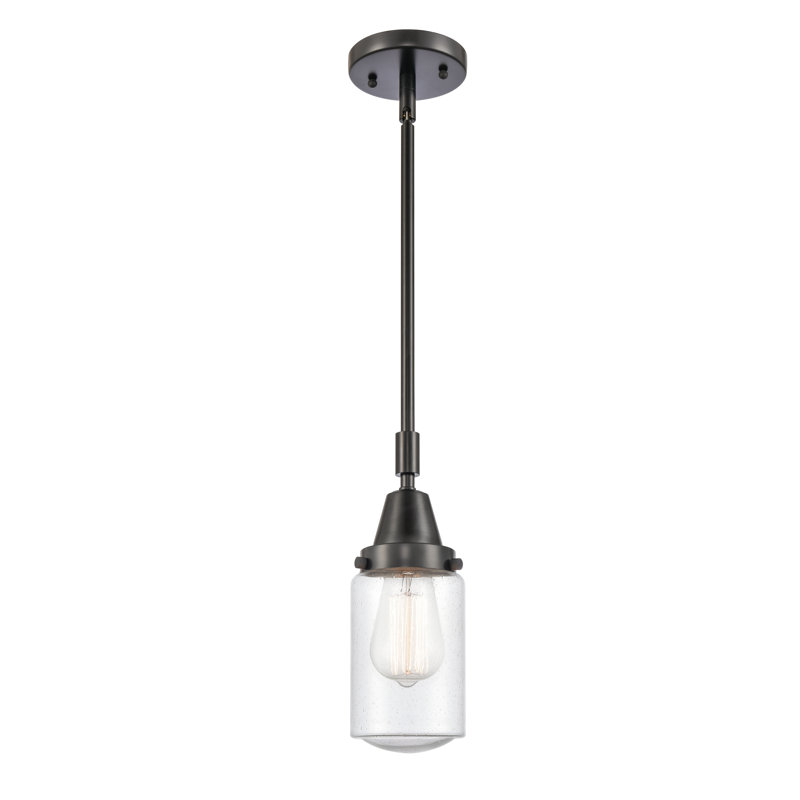 Luminaire suspendu cylindrique à 1 lumière Saroyan, Noir mat, Ampoule non incluse