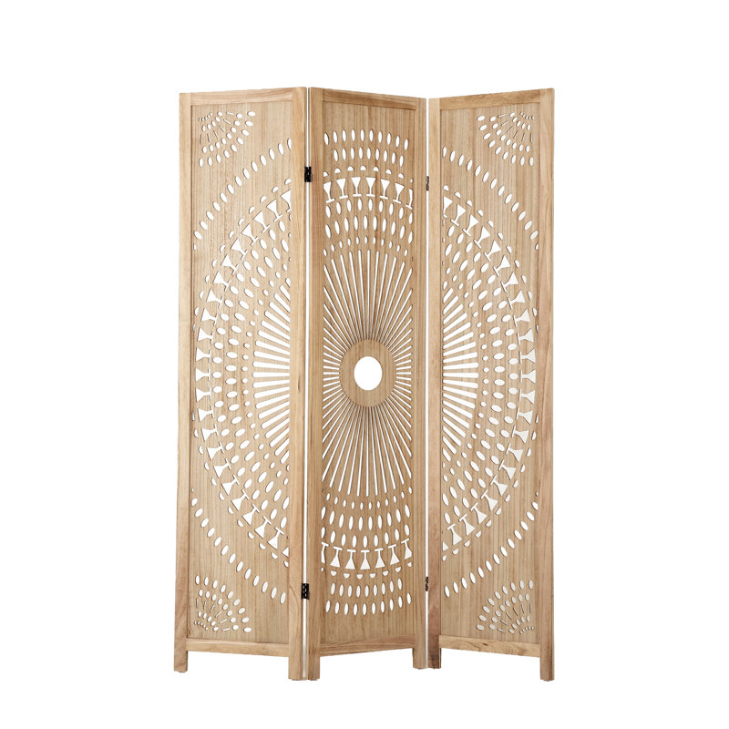 Cloison pliante 67 po, écran d'intimité 3 ou 6 panneaux avec découpe Sunburst, cloison décorative autoportante, 3