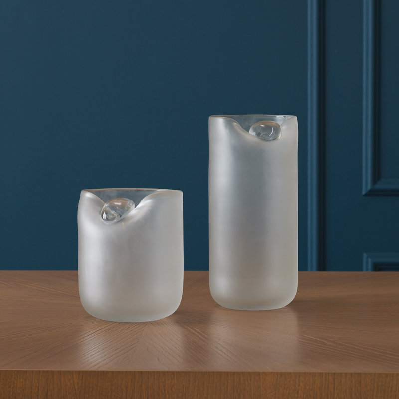 Poise Vase, 8" H x 6.5" W x 6.5" D, White