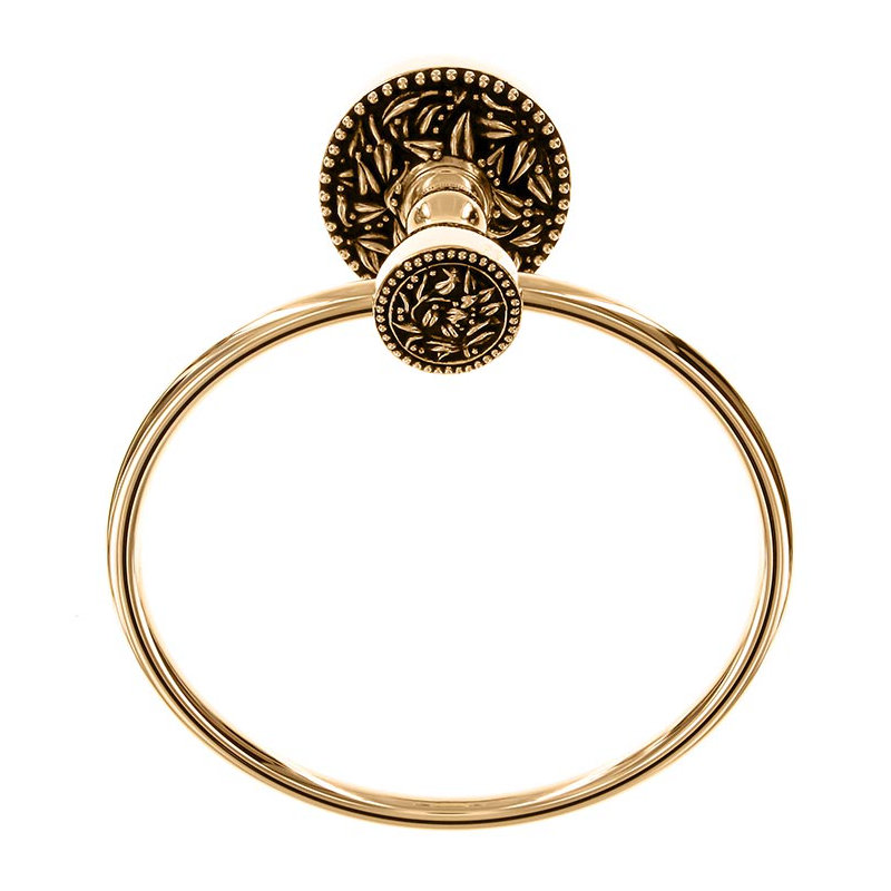 San Michele Towel Ring, Antique Gold