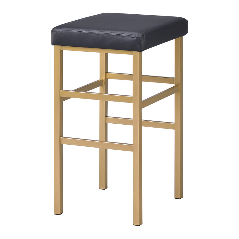 Tabouret de bar et de comptoir Fowey, Noir, Doré, Tabouret de bar (siège d'une hauteur de 30,12 po)