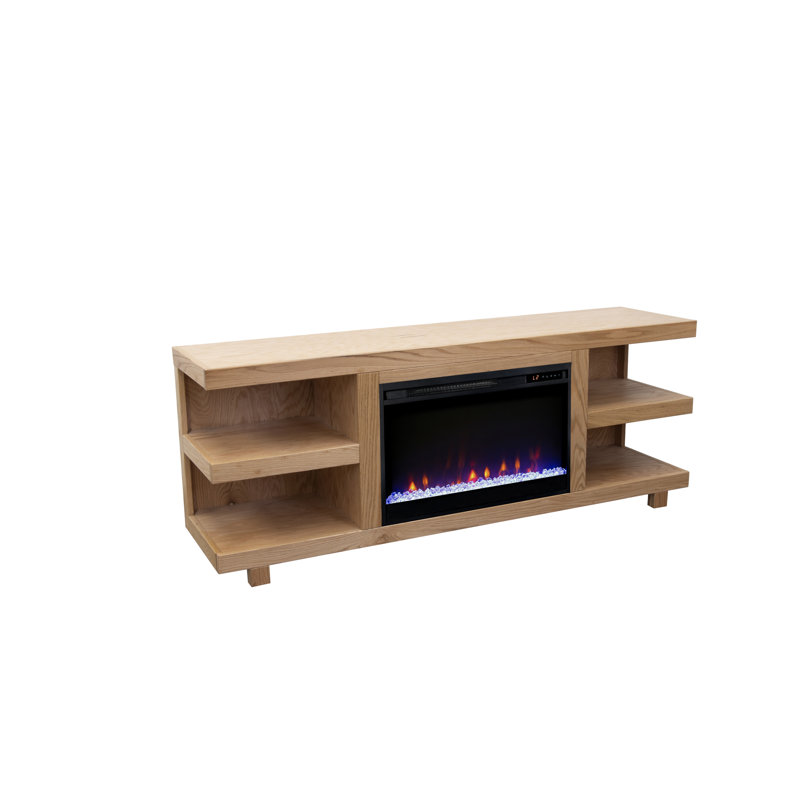 Meuble télé 65 po pour téléviseur de 75 po ou moins, assemblage minimal, H 25 po x L 65 po x l 17 po, Naturel, Oui