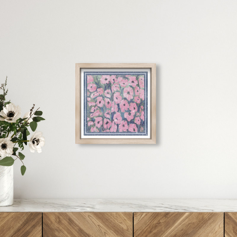 Night Blooms Print by Oliver Gal, 13.5"H x 13.5"W, Natural Oak Shadowbox